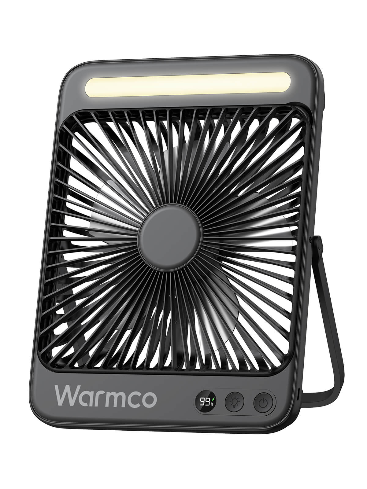 US Warehouse | Warmco 20000mAh 8-Inch Portable Camping Fan with LED Light – Rechargeable, Ultra-Thin, 15–48H Runtime, Ideal for Travel, Outdoor, Indoor, Cruise Essentials