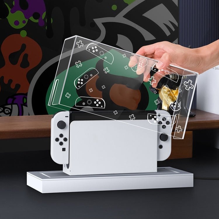 035 for Nintendo Switch/Oled Game Console Display Luminous Base Dustproof Cover, Spec:, Light Base, Transparent, White Label, Black Label, Handle, Jet Warrior, Noble, Gengar - ORIWHIZNintendo AccessoriesNintendo Accessories CasesToys & Hobbies