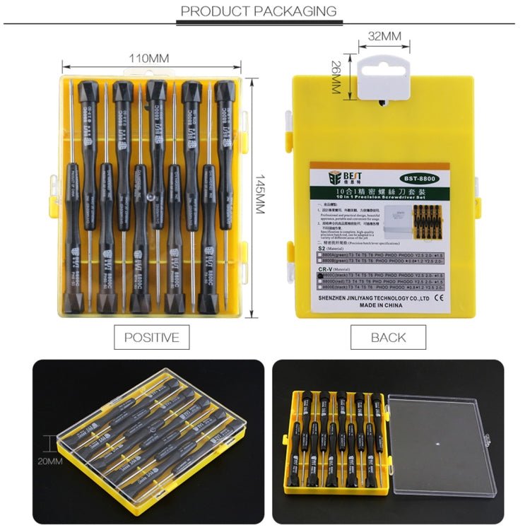 10 in 1 BEST BST - 8800C Repair Tool Precision Screwdriver Set, BST - 8800C - ORIWHIZ