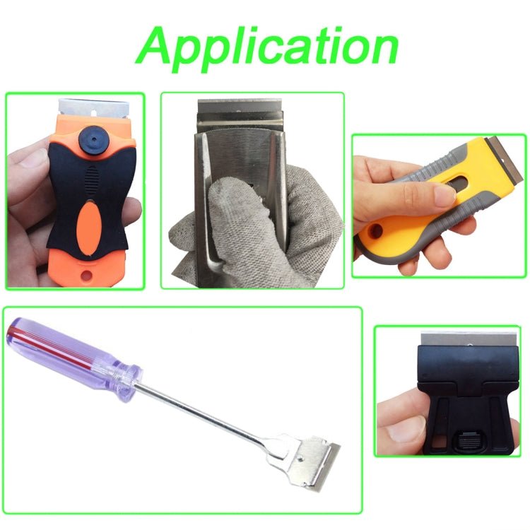 100 PCS A25 Car Film Mobile Phone Screen Auxiliary Tool Single Sided Stainless Steel Blade, 100 PCS - ORIWHIZ