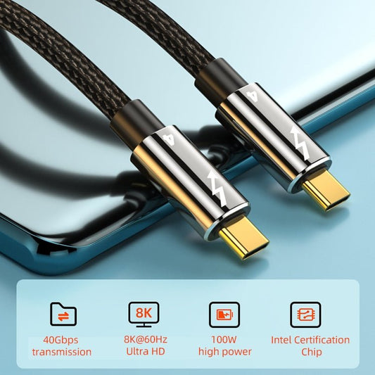 100W Type - C to Type - C Thunderbolt 4 Full - function Data Cable, 0.3m, 0.5m, 0.8m, 1m - ORIWHIZ