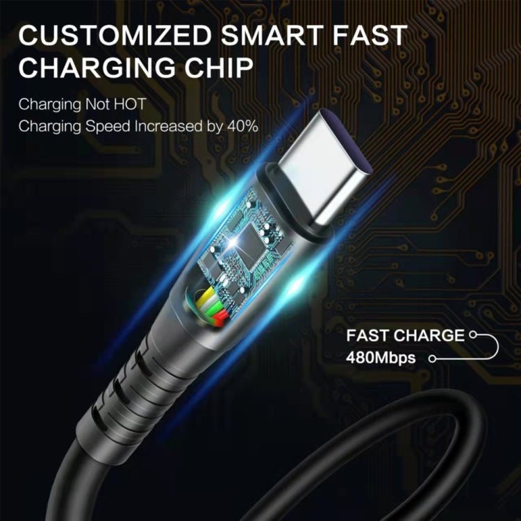 1.5m Spring Telescopic Mobile Phone Fast Charging Data Cable, USB to 8 Pin, USB to Type - C, USB to Micro USB - ORIWHIZ