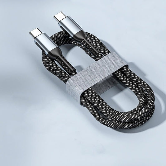 1m 100W PD Fast Charge Type - C Male to Male Data Sync Charging Braided Cable, 1m, 2m - ORIWHIZ
