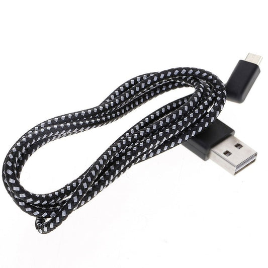 1m 2A USB to USB - C / Type - C Nylon Weave Style Double Elbow Data Sync Charging Cable, 1m Type - C 2A - ORIWHIZ