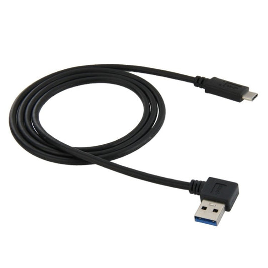 1m USB - C / Type - C 3.1 Male to USB 3.0 90 Degree Left Turn Adapter Cable - ORIWHIZ