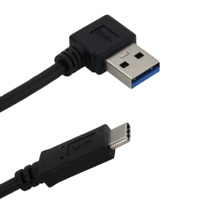 1m USB - C / Type - C 3.1 Male to USB 3.0 90 Degree Left Turn Adapter Cable - ORIWHIZ