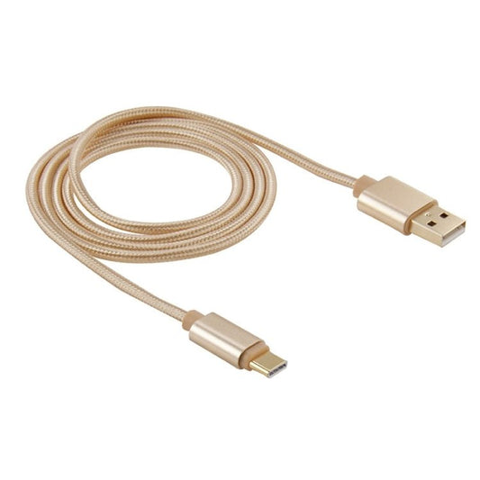 1m Woven Style Metal Head USB - C / Type - C 3.1 to USB 2.0 Data Sync Charge Cable - ORIWHIZ