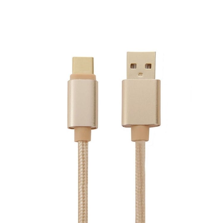 1m Woven Style Metal Head USB - C / Type - C 3.1 to USB 2.0 Data Sync Charge Cable - ORIWHIZ