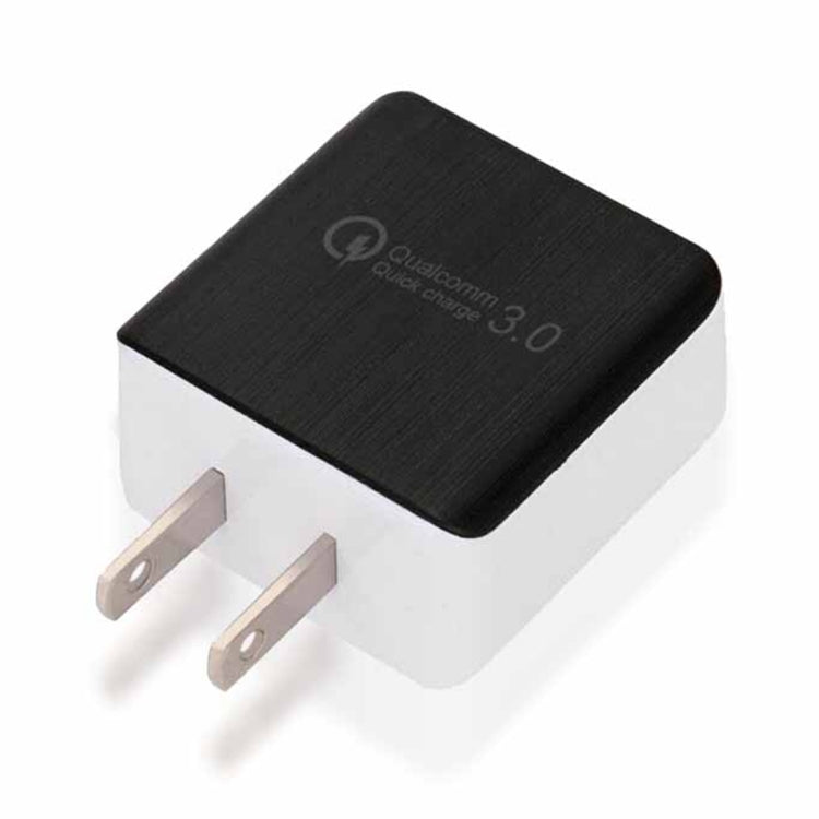 1USB QC 3.0 Wire Drawing Quick Charger US Plug, black, white - ORIWHIZ