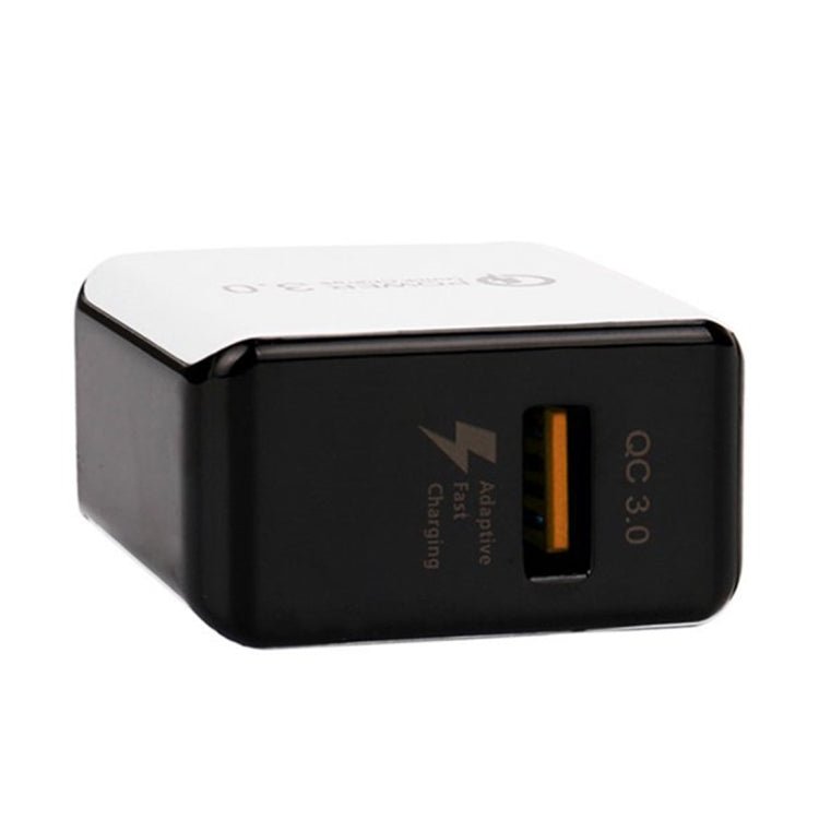 1USB QC 3.0 Wire Drawing Quick Charger US Plug, black, white - ORIWHIZ