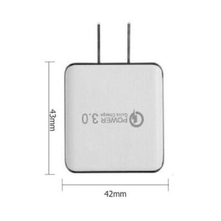 1USB QC 3.0 Wire Drawing Quick Charger US Plug, black, white - ORIWHIZ