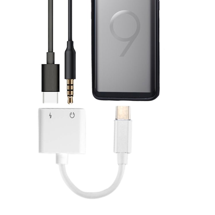 2 in 1 3.5mm to USB - C / Type - C Audio Charging Converter Adapter - ORIWHIZ