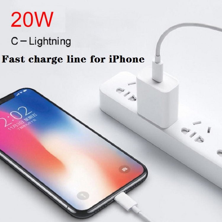 2 in 1 PD 20W Single USB - C / Type - C Port Travel Charger + 3A PD3.0 USB - C / Type - C to 8 Pin Fast Charge Data Cable Set, Cable Length: 1m, EU Plug, 20W 1m - ORIWHIZ