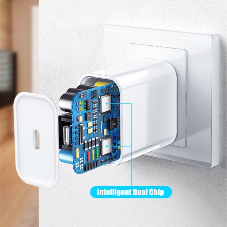 2 in 1 PD 20W Single USB - C / Type - C Port Travel Charger + 3A PD3.0 USB - C / Type - C to USB - C / Type - C Fast Charge Data Cable Set, Cable Length: 2m, EU Plug, 20W 2m - ORIWHIZ