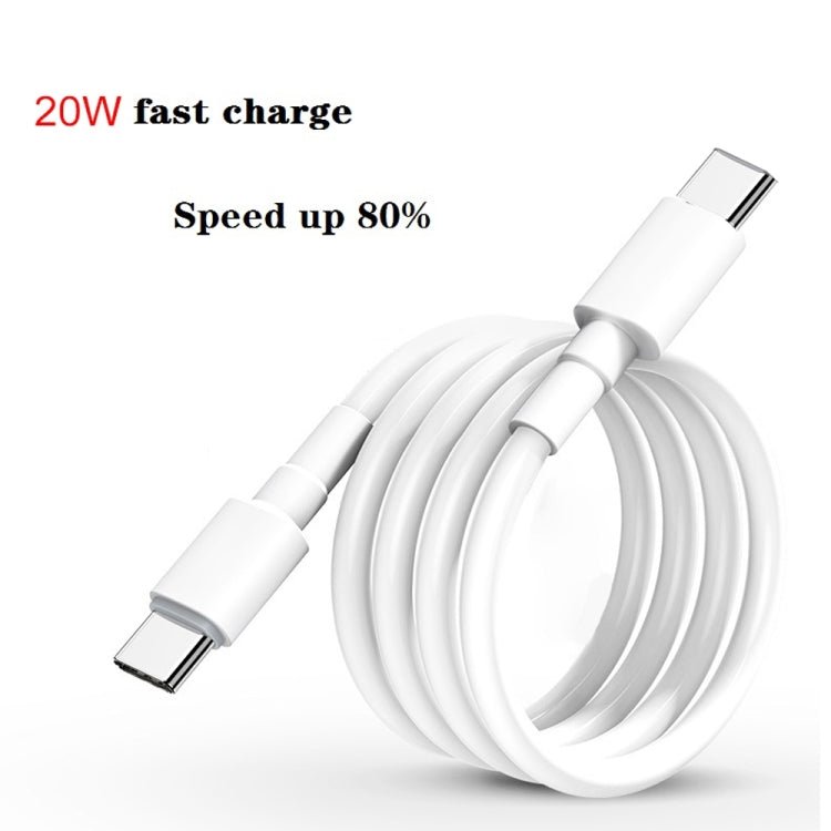2 in 1 PD 20W Single USB - C / Type - C Port Travel Charger + 3A PD3.0 USB - C / Type - C to USB - C / Type - C Fast Charge Data Cable Set, Cable Length: 2m, EU Plug, 20W 2m - ORIWHIZ