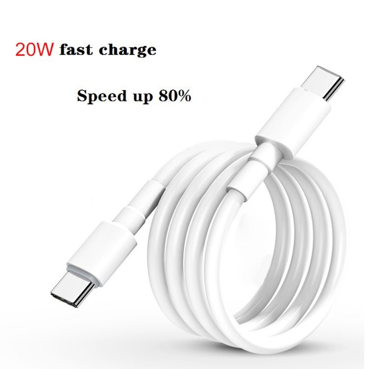2 in 1 PD 20W Single USB - C / Type - C Port Travel Charger + 3A PD3.0 USB - C / Type - C to USB - C / Type - C Fast Charge Data Cable Set, Cable Length: 2m, EU Plug, 20W 2m - ORIWHIZ