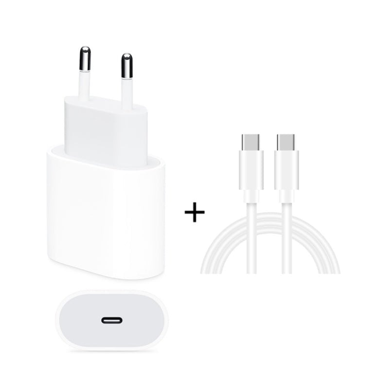 2 in 1 Single USB - C / Type - C Port Travel Charger + 3A PD 3.0 USB - C / Type - C to USB - C / Type - C Fast Charge Data Cable Set, Cable Length: 1m, 18W 1m - ORIWHIZ