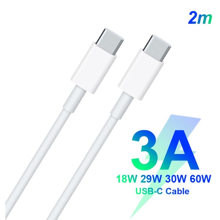 2 in 1 Single USB - C / Type - C Port Travel Charger + 3A PD 3.0 USB - C / Type - C to USB - C / Type - C Fast Charge Data Cable Set, Cable Length: 2m, 18W 2m - ORIWHIZ