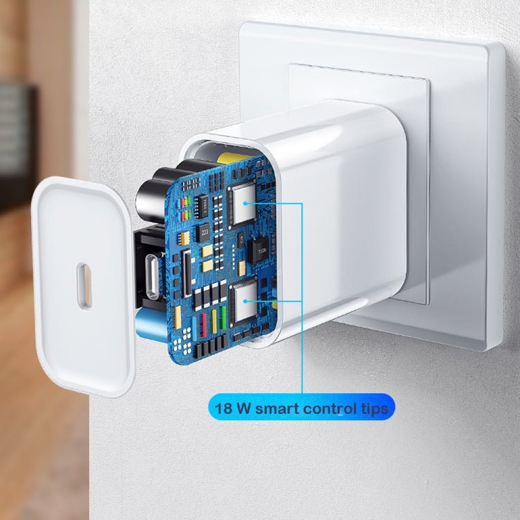 2 in 1 Single USB - C / Type - C Port Travel Charger + 3A PD 3.0 USB - C / Type - C to USB - C / Type - C Fast Charge Data Cable Set, Cable Length: 2m, 18W 2m - ORIWHIZ
