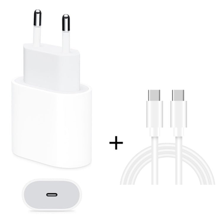 2 in 1 Single USB - C / Type - C Port Travel Charger + 3A PD 3.0 USB - C / Type - C to USB - C / Type - C Fast Charge Data Cable Set, Cable Length: 2m, 18W 2m - ORIWHIZ
