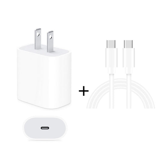 2 in 1 Single USB - C / Type - C Port Travel Charger + 3A PD 3.0 USB - C / Type - C to USB - C / Type - C Fast Charge Data Cable Set, Cable Length: 2m, 18W 2m - ORIWHIZ