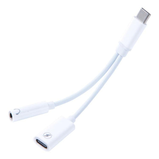 2 in 1 Type - C Male to Type - C Charging and 3.5mm Audio Female Earphone Adapter, 3.5mm - ORIWHIZ