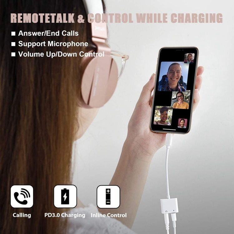 2 in 1 USB - C Adapter with 3.5mm Headphone Jack, Compatible for iPad Pro and Type - C Jack Phone, 2 in 1 - ORIWHIZ