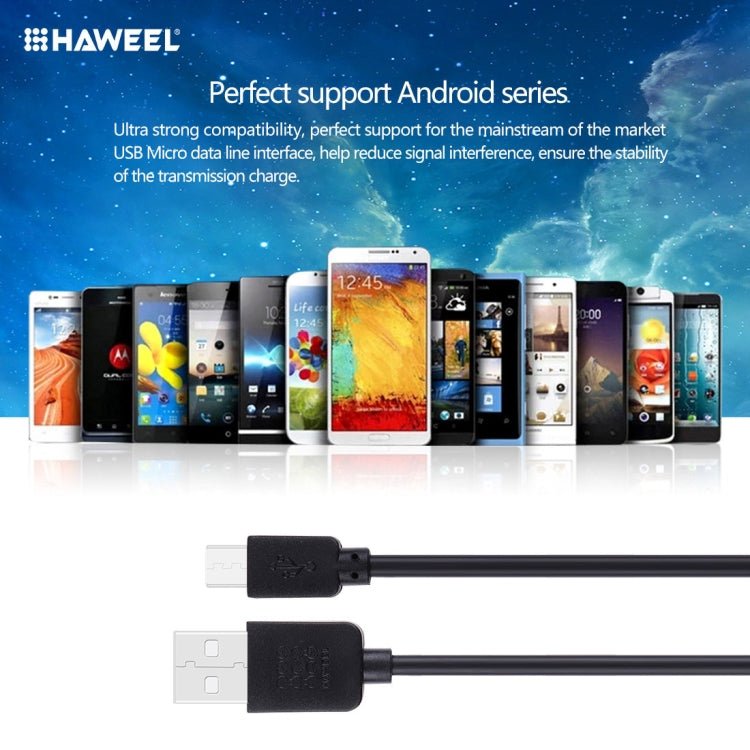 2 PCS HAWEEL 1m High Speed Micro USB to USB Data Sync Charging Cable Kits For Galaxy, Huawei, Xiaomi, LG, HTC and other Smart Phones, 2pcs - ORIWHIZ