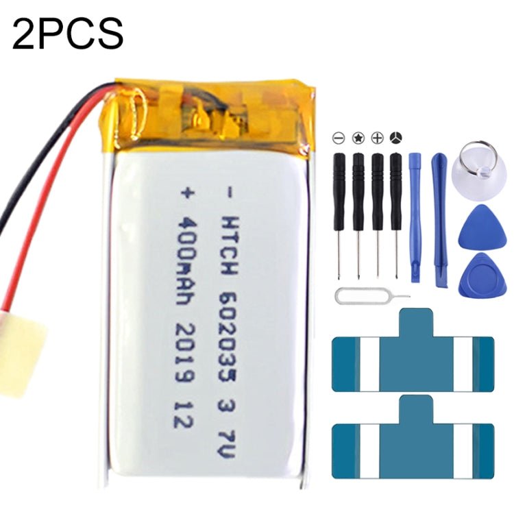 2 PCS Li - Polymer Battery Replacement, 602030 300mAh, 523450 1000mAh, 102050 1000mAh, 902030 500mAh, 803040 900mAh, 802035 500mAh, 602035 400mAh, 582728 400mAh, 103450 1800mAh, 603035 600mAh, 103040 1200mAh, 602535, 601260 400mAh, 803450 1500mAh - ORIWHIZ