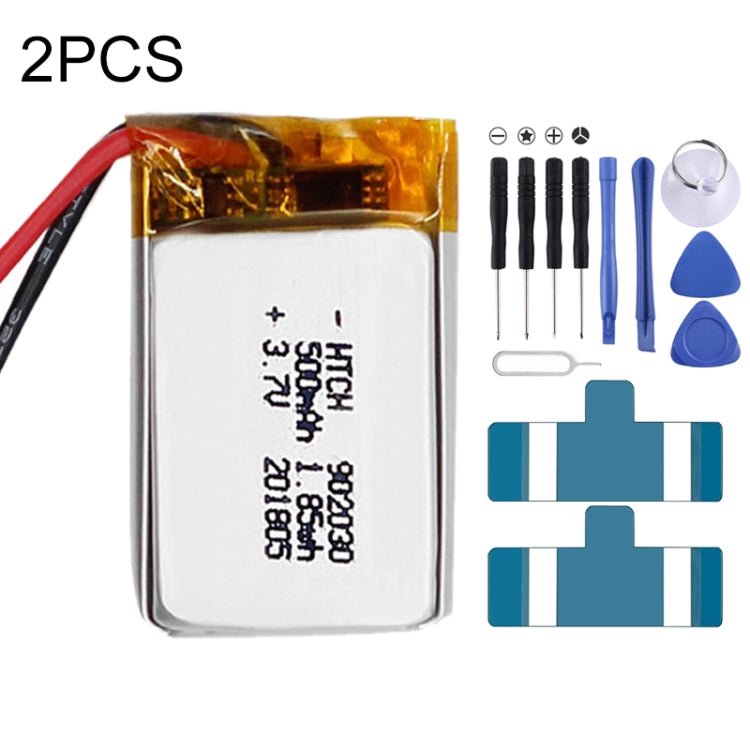 2 PCS Li - Polymer Battery Replacement, 602030 300mAh, 523450 1000mAh, 102050 1000mAh, 902030 500mAh, 803040 900mAh, 802035 500mAh, 602035 400mAh, 582728 400mAh, 103450 1800mAh, 603035 600mAh, 103040 1200mAh, 602535, 601260 400mAh, 803450 1500mAh - ORIWHIZ