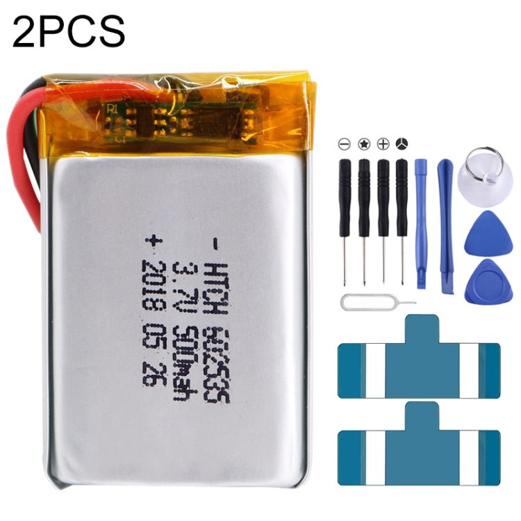 2 PCS Li - Polymer Battery Replacement, 602030 300mAh, 523450 1000mAh, 102050 1000mAh, 902030 500mAh, 803040 900mAh, 802035 500mAh, 602035 400mAh, 582728 400mAh, 103450 1800mAh, 603035 600mAh, 103040 1200mAh, 602535, 601260 400mAh, 803450 1500mAh - ORIWHIZ