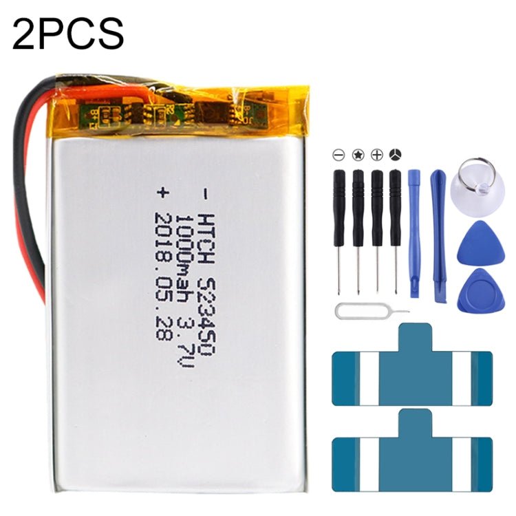 2 PCS Li - Polymer Battery Replacement, 602030 300mAh, 523450 1000mAh, 102050 1000mAh, 902030 500mAh, 803040 900mAh, 802035 500mAh, 602035 400mAh, 582728 400mAh, 103450 1800mAh, 603035 600mAh, 103040 1200mAh, 602535, 601260 400mAh, 803450 1500mAh - ORIWHIZ