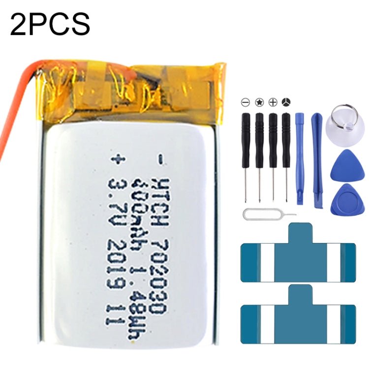 2 PCS Li - Polymer Battery Replacement, 602030 300mAh, 523450 1000mAh, 102050 1000mAh, 902030 500mAh, 803040 900mAh, 802035 500mAh, 602035 400mAh, 582728 400mAh, 103450 1800mAh, 603035 600mAh, 103040 1200mAh, 602535, 601260 400mAh, 803450 1500mAh - ORIWHIZ