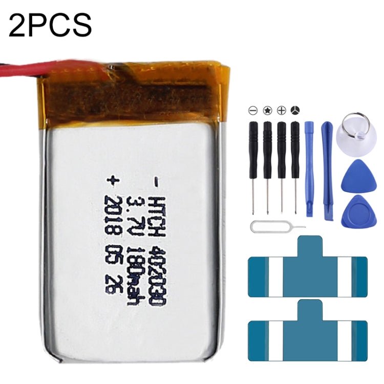 2 PCS Li - Polymer Battery Replacement, 602030 300mAh, 523450 1000mAh, 102050 1000mAh, 902030 500mAh, 803040 900mAh, 802035 500mAh, 602035 400mAh, 582728 400mAh, 103450 1800mAh, 603035 600mAh, 103040 1200mAh, 602535, 601260 400mAh, 803450 1500mAh - ORIWHIZ