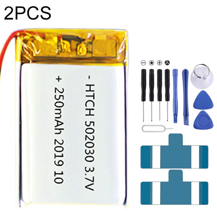 2 PCS Li - Polymer Battery Replacement, 602030 300mAh, 523450 1000mAh, 102050 1000mAh, 902030 500mAh, 803040 900mAh, 802035 500mAh, 602035 400mAh, 582728 400mAh, 103450 1800mAh, 603035 600mAh, 103040 1200mAh, 602535, 601260 400mAh, 803450 1500mAh - ORIWHIZ