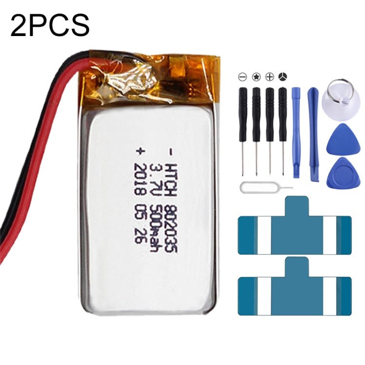 2 PCS Li - Polymer Battery Replacement, 602030 300mAh, 523450 1000mAh, 102050 1000mAh, 902030 500mAh, 803040 900mAh, 802035 500mAh, 602035 400mAh, 582728 400mAh, 103450 1800mAh, 603035 600mAh, 103040 1200mAh, 602535, 601260 400mAh, 803450 1500mAh - ORIWHIZ