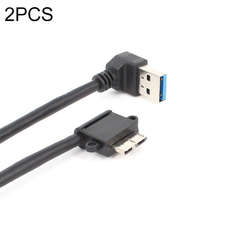 2 PCS USB 3.0 Upper Elbow Male to Micro USB 3.0 Elbow Charging Data Cable, Cable Length: 27cm, Upper Elbow - ORIWHIZ