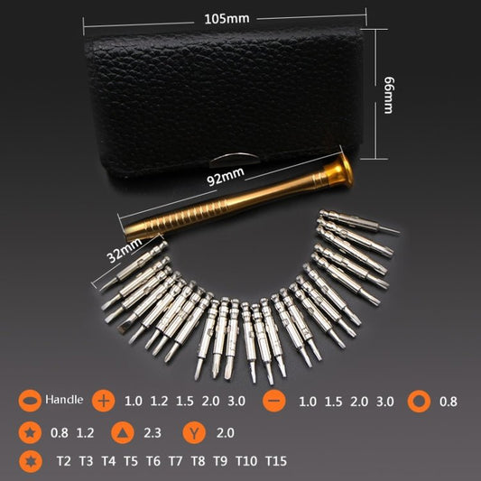 2 Sets 25 In 1 Multi - Purpose Leather Case Manual Screwdriver Batch Set Mobile Phone Notebook Repair Tool, 25 in 1(With Magnetic) - ORIWHIZ
