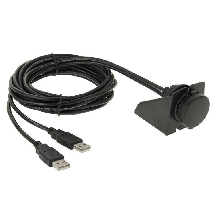 2 USB 2.0 Male to Female Extension Cable with Car Flush Mount, Length: 2m, 2 USB 2.0 Male to Female - ORIWHIZCar Replacement PartsDIY CablesIn Car