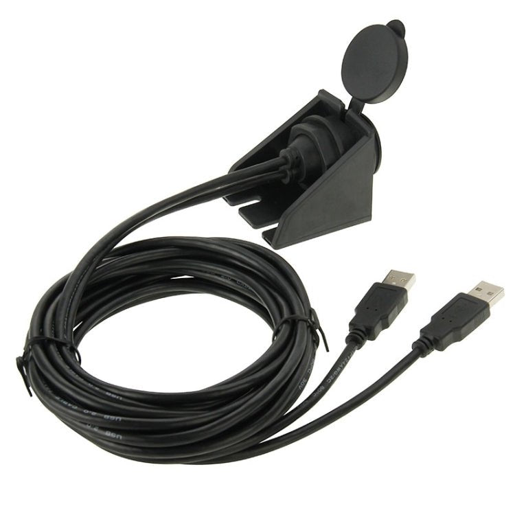 2 USB 2.0 Male to Female Extension Cable with Car Flush Mount, Length: 2m, 2 USB 2.0 Male to Female - ORIWHIZCar Replacement PartsDIY CablesIn Car