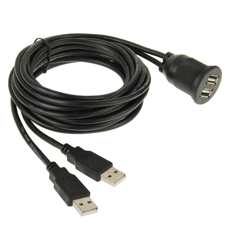 2 USB 2.0 Male to Female Extension Cable with Car Flush Mount, Length: 2m, 2 USB 2.0 Male to Female - ORIWHIZCar Replacement PartsDIY CablesIn Car