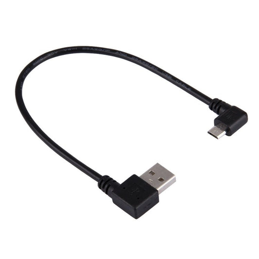 20cm USB 2.0 Male Angle Left to Left Turn Micro USB Male Angle Data Charging Cable, The plug is on the same side - ORIWHIZ