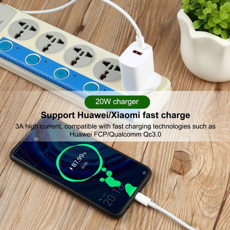 20W USB - C / Type - C + USB Ports Charger with 100W Type - C to Type - C Fast Charging Cable, 1m Type - C to Type - C, UK Plug, 1m Type - C to Type - C, US Plug, 1m Type - C to Type - C, EU Plug, 2m Type - C to Type - C, UK Plug, 2m Type - C to Type - C, US Plug - ORIWHIZ