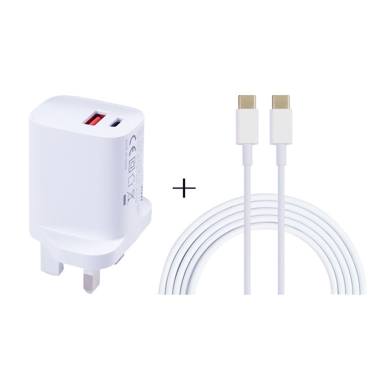 20W USB - C / Type - C + USB Ports Charger with 100W Type - C to Type - C Fast Charging Cable, 1m Type - C to Type - C, UK Plug, 1m Type - C to Type - C, US Plug, 1m Type - C to Type - C, EU Plug, 2m Type - C to Type - C, UK Plug, 2m Type - C to Type - C, US Plug - ORIWHIZ
