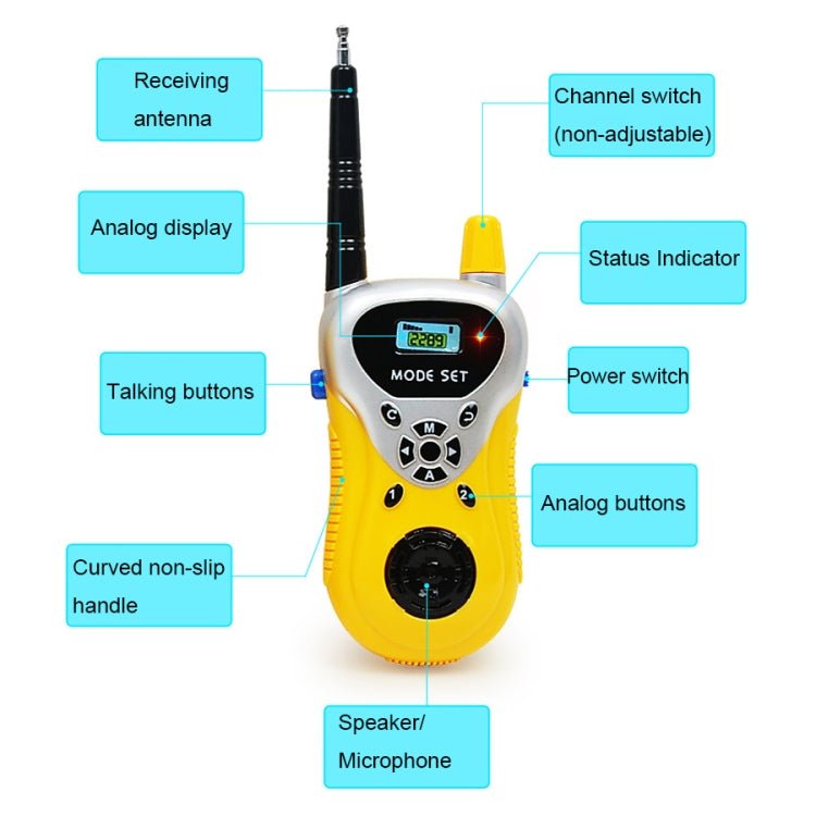 2289 1 Pair Children Mini Walkie Talkie Toys Wireless Talking Outdoor Interactive Toys, Yellow, Green - ORIWHIZConsumer ElectronicsWalkie TalkieWalkie Talkie Children