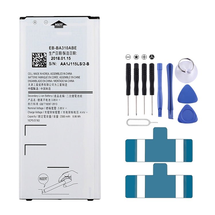 2300mAh Rechargeable Li - ion Battery EB - BA310ABE for Galaxy A3 (2016), A310F, A310F/DS, A310M, A310M/DS, A310Y, For A3 (2016) - ORIWHIZ