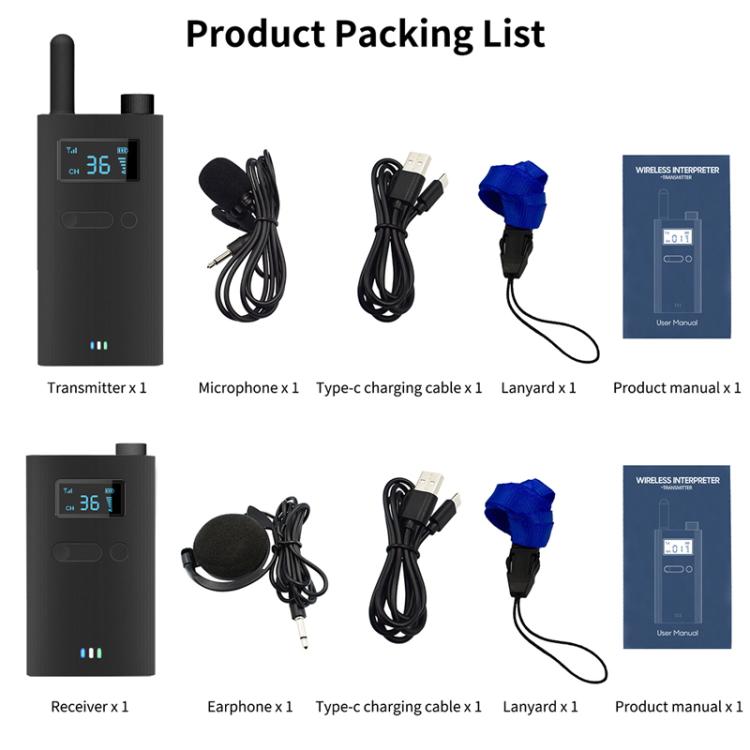2.4G Wireless Office Conference Tour Guide Explainer One - Way One - To - Many Explainer Microphone, YWI22 Transmitter, YWI22 Receiver - ORIWHIZConsumer ElectronicsHandheld Walkie TalkieWalkie Talkie
