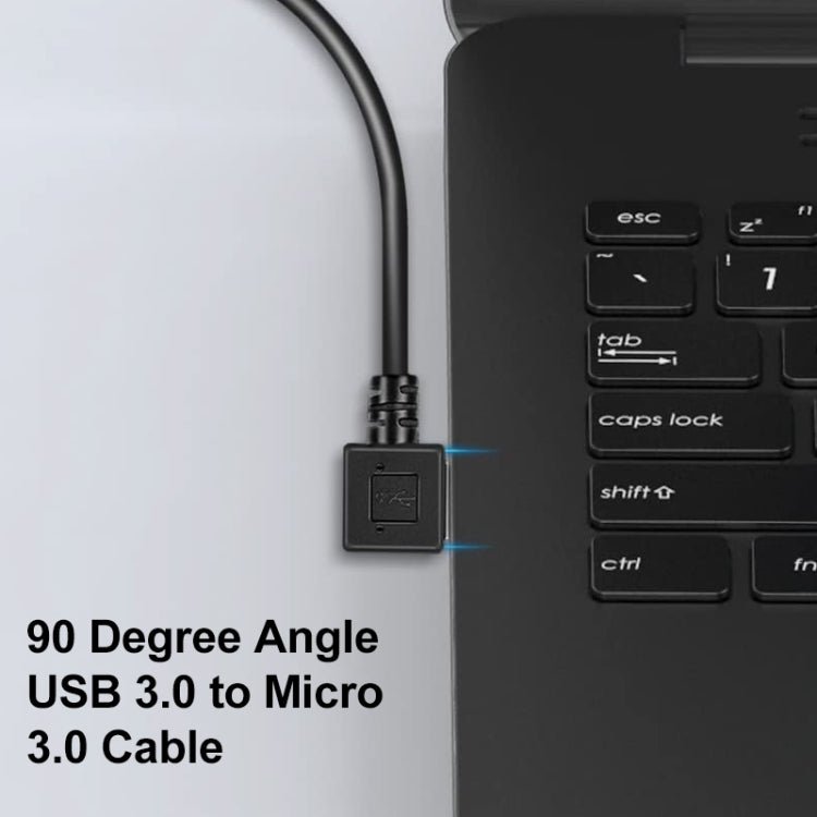 26cm 90 Degree Right Angle USB 3.0 to 90 Degree Right Angle Micro 3.0 Data Cable for Galaxy Note III / N9000 - ORIWHIZ