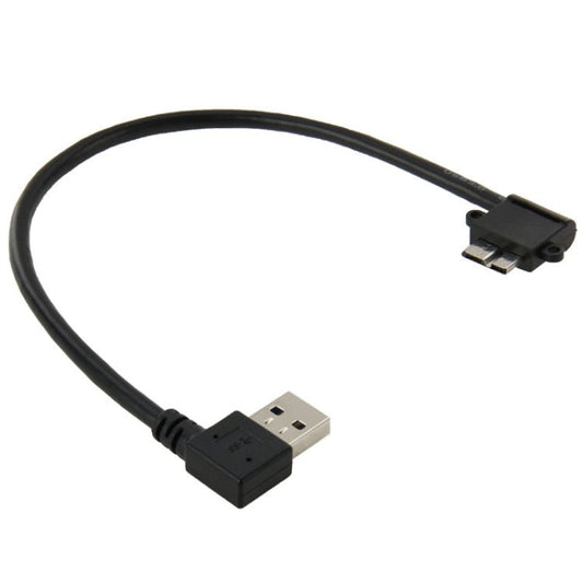 26cm 90 Degree Right Angle USB 3.0 to 90 Degree Right Angle Micro 3.0 Data Cable for Galaxy Note III / N9000 - ORIWHIZ