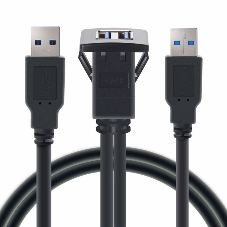 2m ABS Shell Flush Mount USB 3.0 Dock Car Ship Motorcycle Dashboard Panel Male to Female Data Waterproof Extension Cord, For Cable Length: 2m - ORIWHIZCar Replacement PartsDIY CablesIn Car